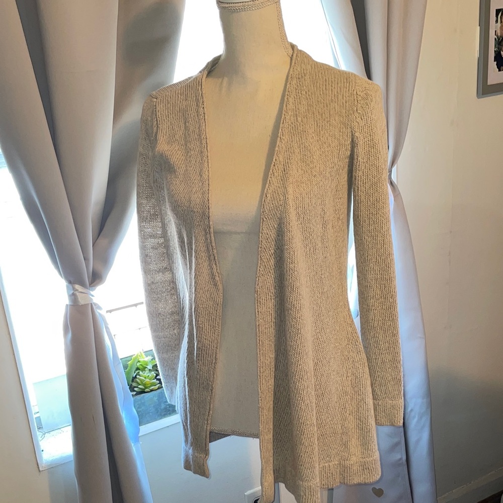 Moda International Neutral Open-Front Beige Cardigan